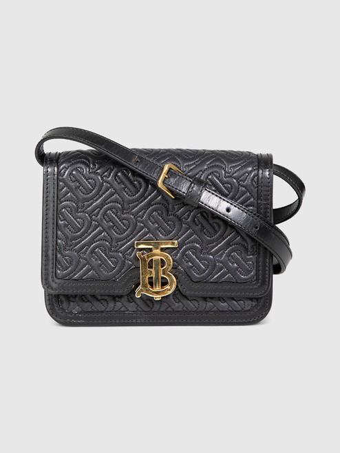 Burberry Black Lambskin Mini Monogram TB Bag Burberry Black Lambskin Mini Monogram TB Bag
