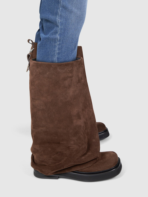 The Attico Brown Suede Robin Mid Calf Boots The Attico Brown Suede Robin Mid Calf Boots
