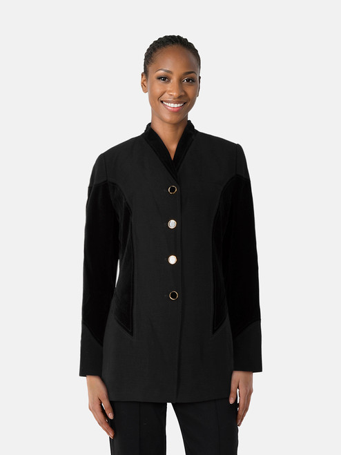 Escada Black Button Up Wool Blazer