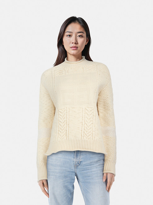 Givenchy Beige Wool Logo Knit Sweater Givenchy Beige Wool Logo Knit Sweater