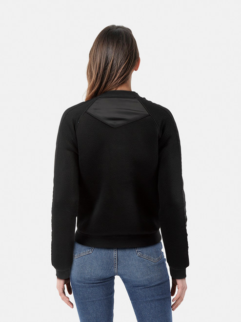 Maje Black Mesh Panelled Bomber Jacket Maje Black Mesh Panelled Bomber Jacket