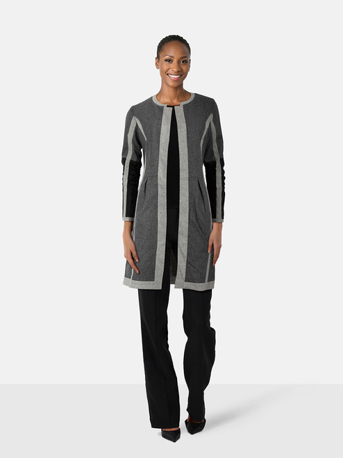 Gianfranco Ferré Grey Wool Ruched Sleeves Coat Gianfranco Ferré Grey Wool Ruched Sleeves Coat