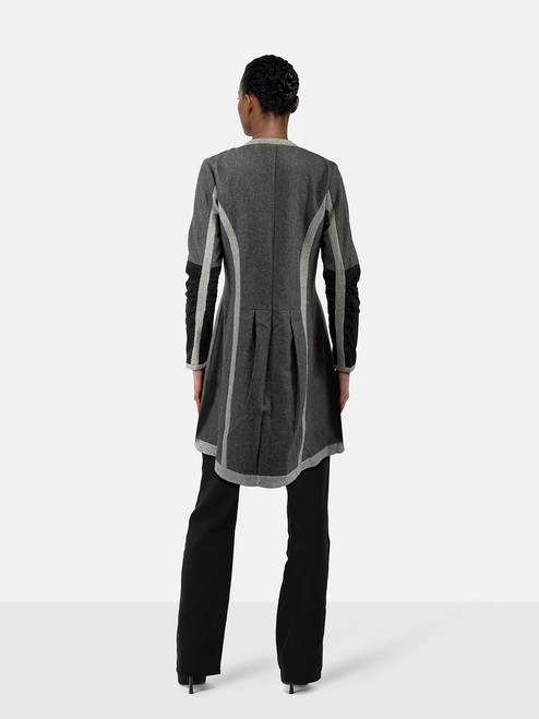 Gianfranco Ferré Grey Wool Ruched Sleeves Coat Gianfranco Ferré Grey Wool Ruched Sleeves Coat