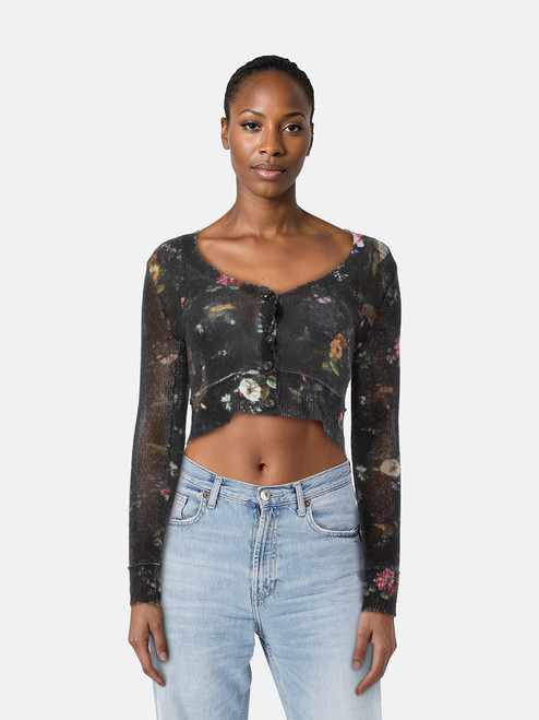 R13 Floral Cashmere Baby Cardigan