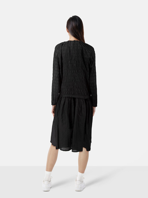 Sara Lanzi Black Ruched Dress & Jacket Set