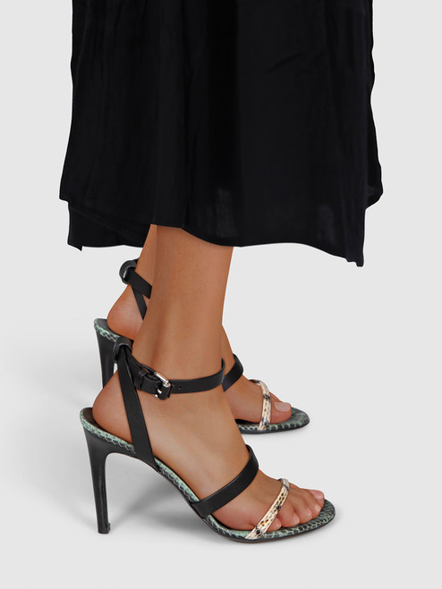 Alexander McQueen Snake Embossed Leather Sandals