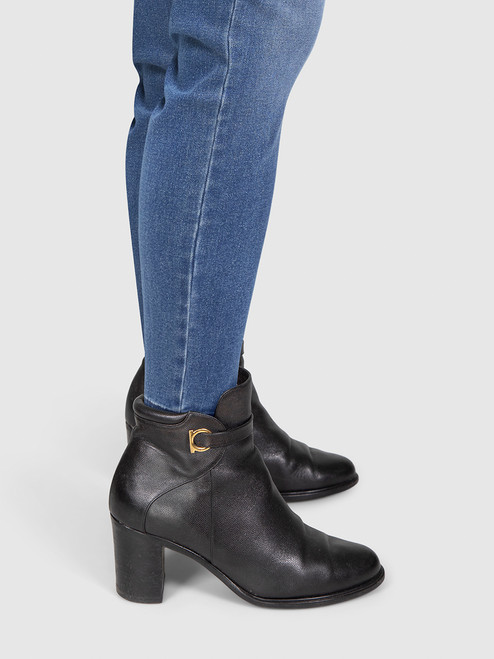 Salvatore Ferragamo Black Side Zipped Leather Boots
