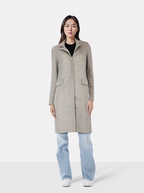 Max Mara Grey Cashmere Single Breasted Long Coat