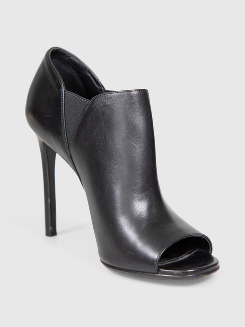 Prada Black Open Toe Leather Heels