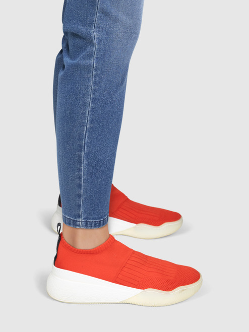 Stella McCartney Red Knit Slip On Sock Trainers