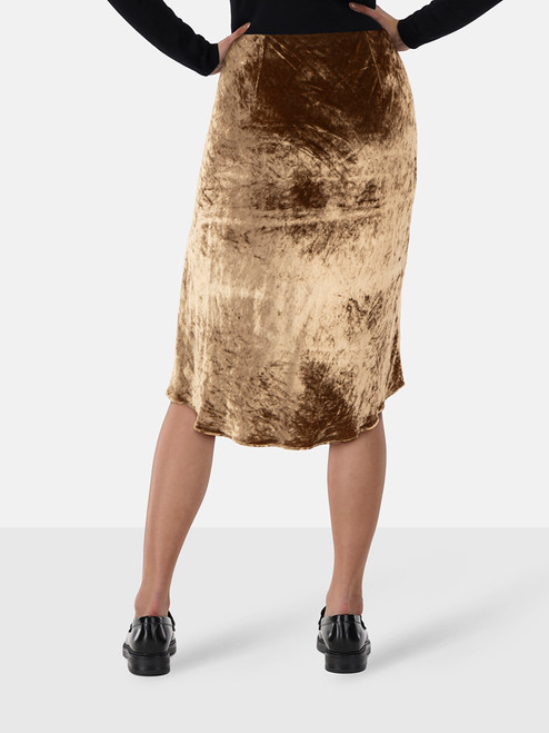 Vince Brown Velvet Midi Skirt
