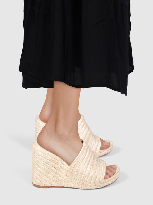 Balenciaga Beige Jute Wedge Sandals Balenciaga Beige Jute Wedge Sandals