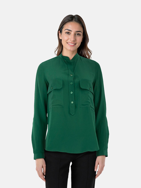 Stella McCartney Green V-Neck Blouse