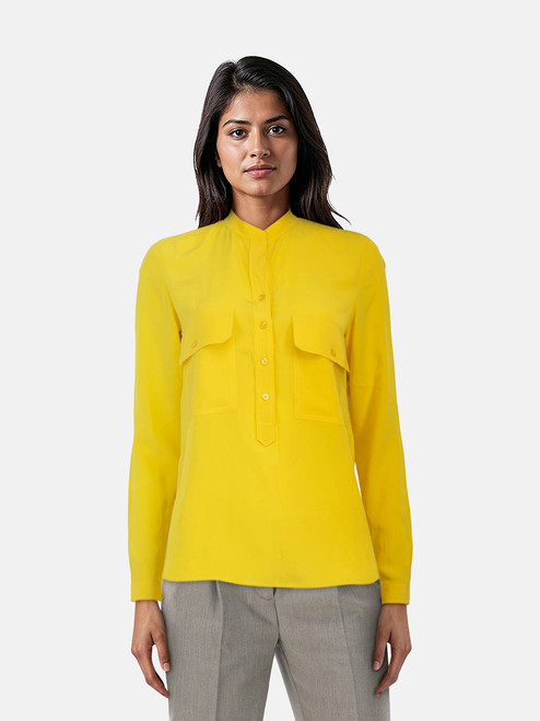 Stella McCartney Yellow Long Sleeves Silk Blouse