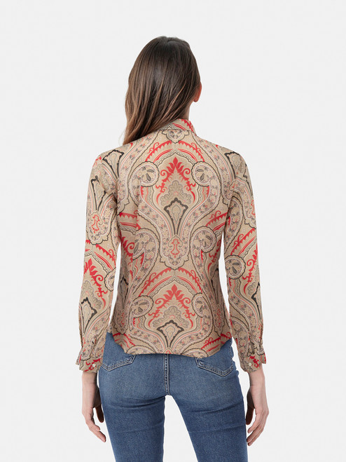 Burberry Silk Paisley Print Blouse