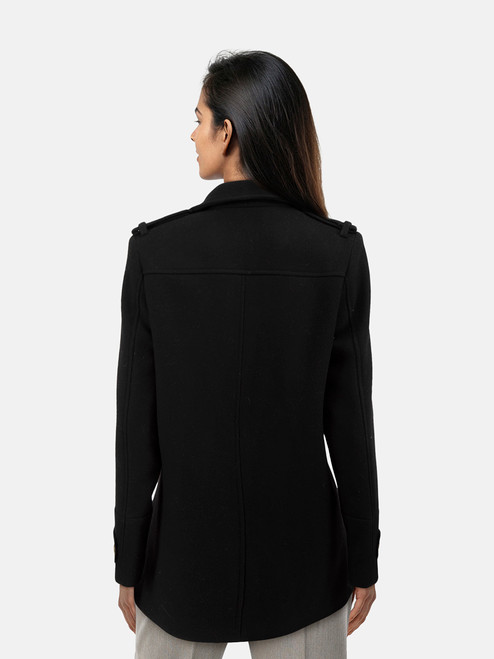 The Kooples Black Double Breast Mid Wool Coat