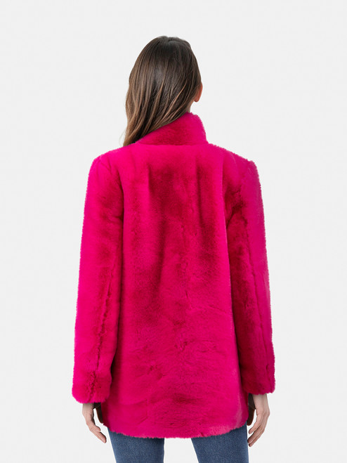 Apparis Fuchsia Faux fur Coat