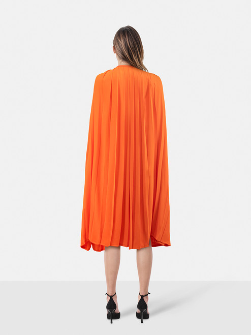 Maison Margiela Orange Midi Pleated Dress