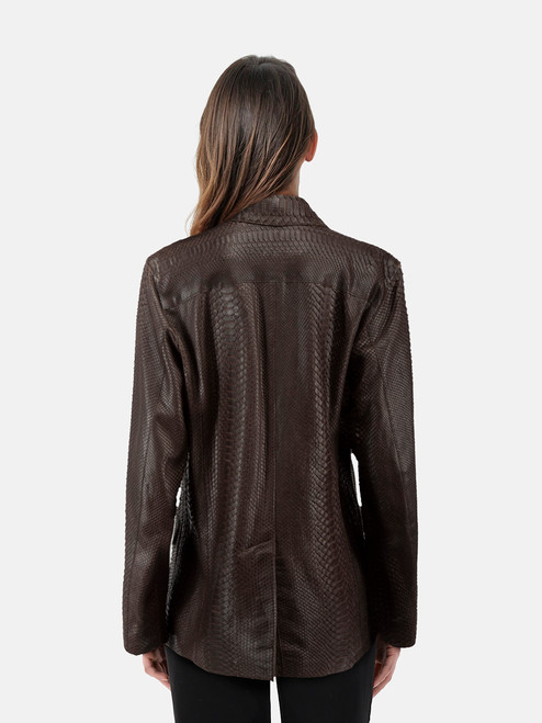 Loewe Vintage Brown Python Leather Blazer