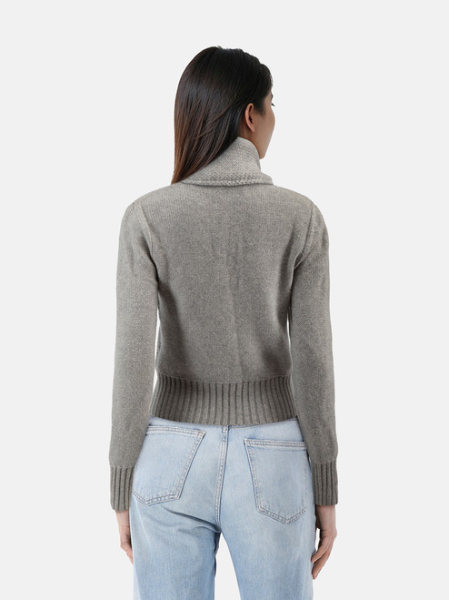 Burberry Grey Cashmere Knot Detail Jumper