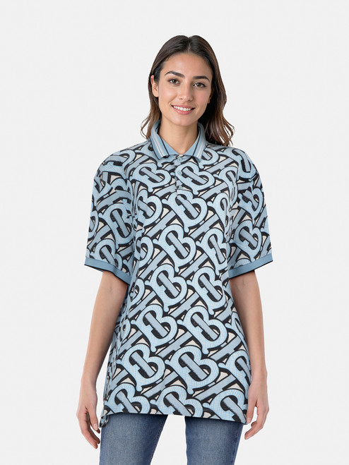 Burberry Blue Logo Print Polo T-shirt Burberry Blue Logo Print Polo T-shirt