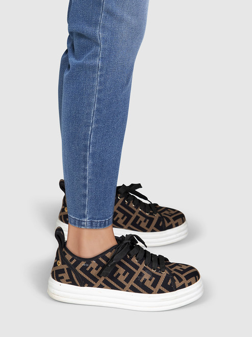 Fendi Brown Zucca Monogram Sneakers