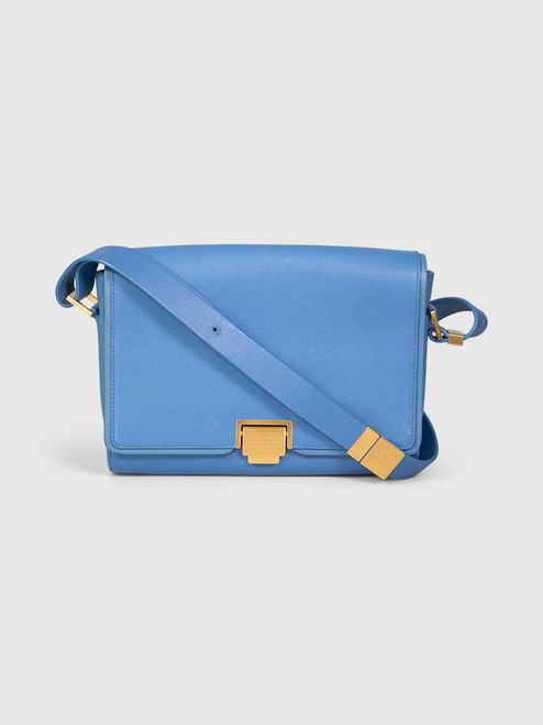 Smythson Blue Leather Crossbody Bag