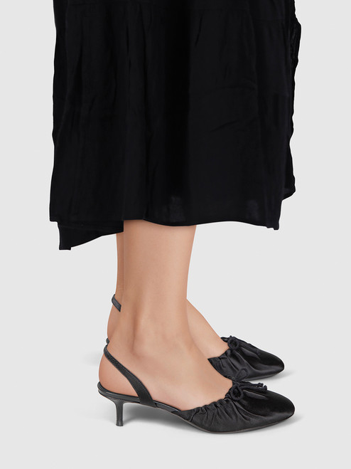 STAUD Black Slingback Kitten Heels STAUD Black Slingback Kitten Heels