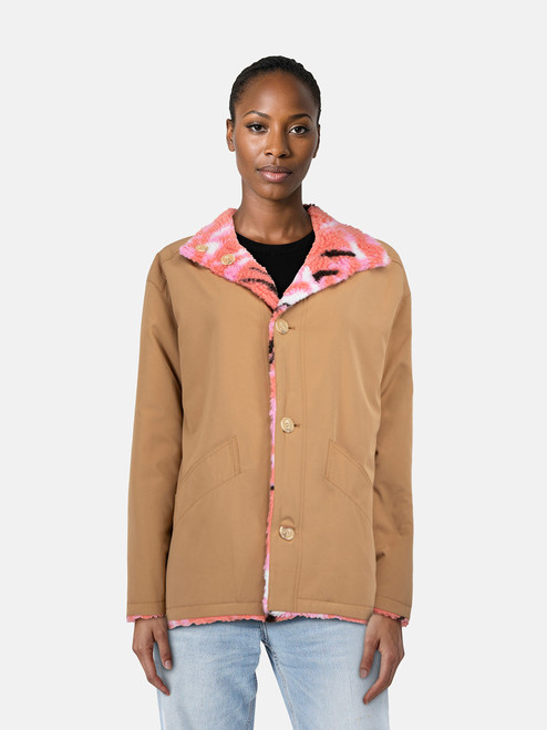 Claudie Pierlot Reversible Pink & Brown Jacket