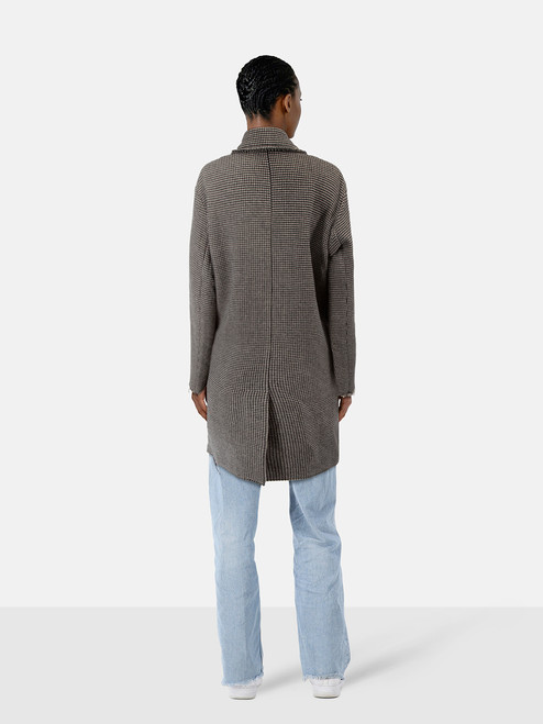Iro Wool Houndstooth Double Breasted Long Coat