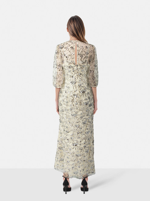 Self-Portrait Champagne Sequinned Maxi Dress