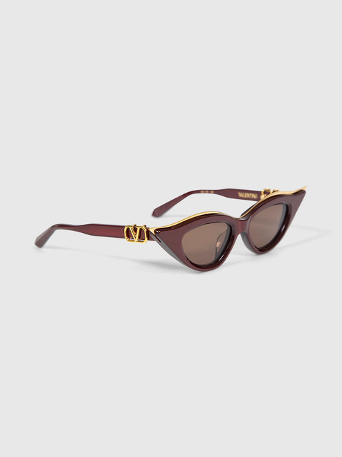 Valentino Garavani Burgundy Cat Eye Sunglasses