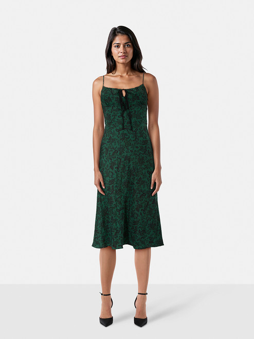 Réalisation Green Silk Paisley Patterned Dress