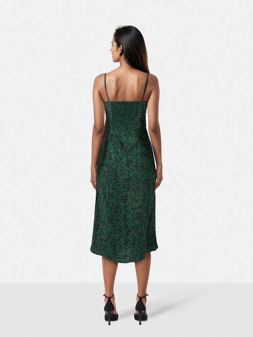Réalisation Green Silk Paisley Patterned Dress
