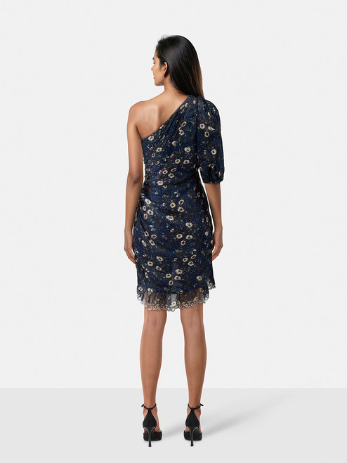 Isabel Marant Isabel Marant Étoile Navy Floral One Shoulder Dress