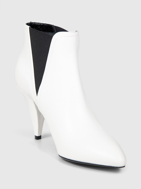 Céline White Leather Ankle Boots Céline White Leather Ankle Boots