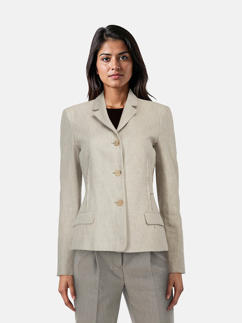 Jil Sander Beige Wool Exposed Seam Blazer