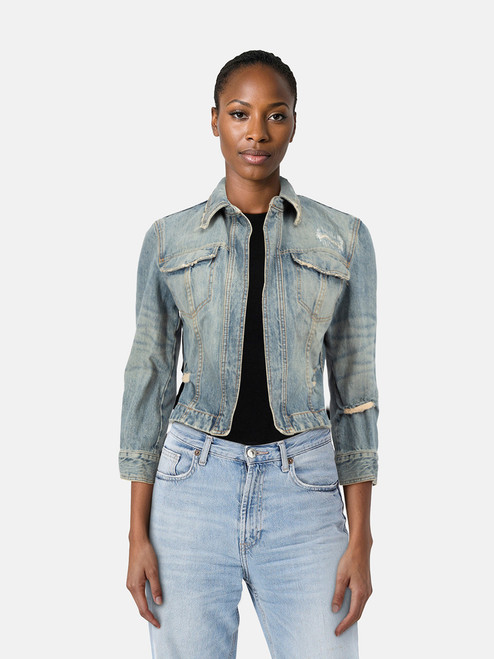 Dolce & Gabbana Distressed Denim Blue Jacket