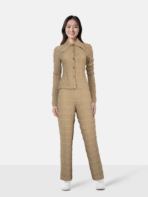 NANUSHKA Beige Seersucker Lotte Shirt & Juna Trousers