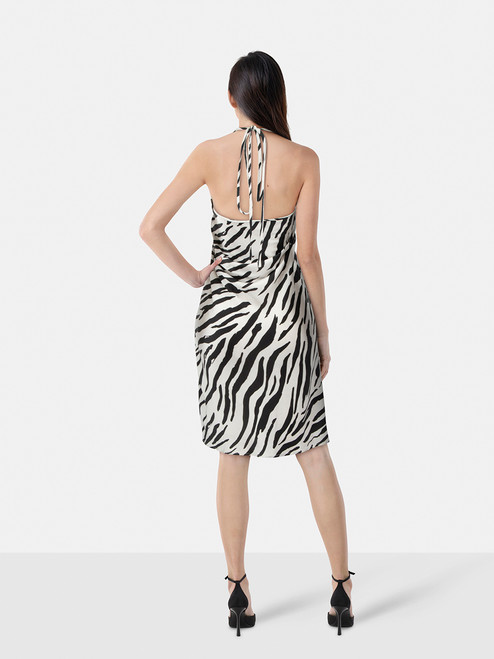 Christopher Esber Zebra Print Silk Dress
