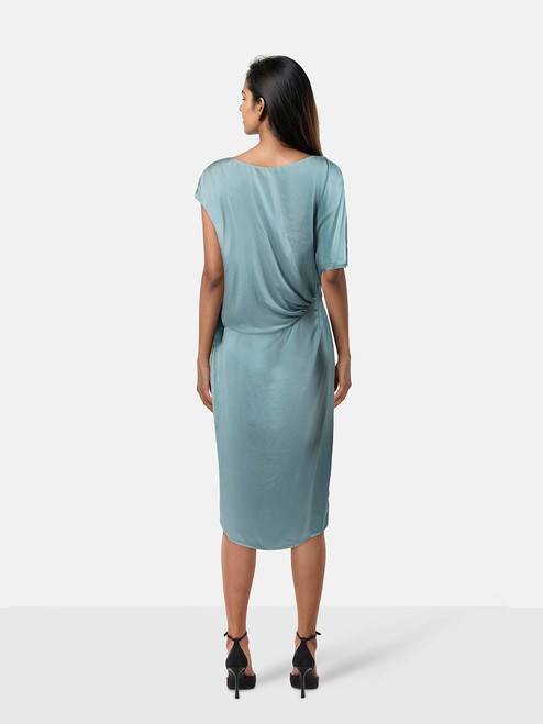 Fendi Blue Silk Asymmetric Dress