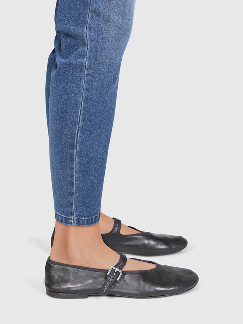 The Row Black Nappa Leather Boheme MJ Flats