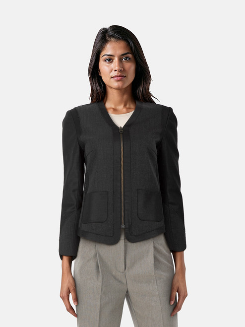 Zadig & Voltaire Black Metallic Zip Up Jacket
