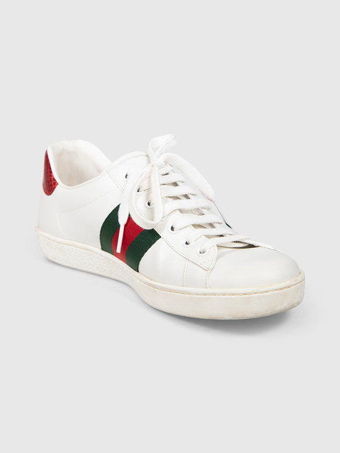 Gucci White Bee Embroidery Ace Trainers Gucci White Bee Embroidery Ace Trainers
