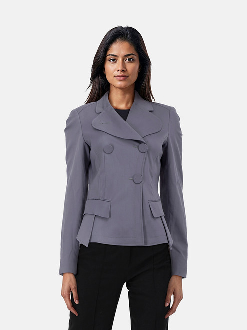 John Galliano Purple Wool Double Breast Blazer John Galliano Purple Wool Double Breast Blazer