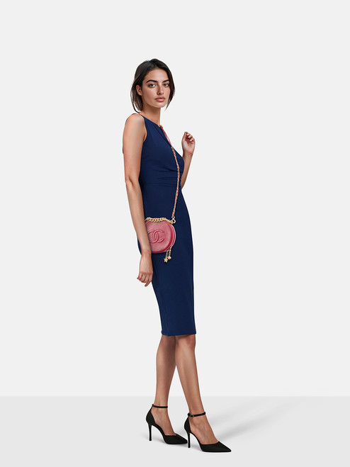 Chanel 2018 Burgundy Leather CC Round As Earth Bag