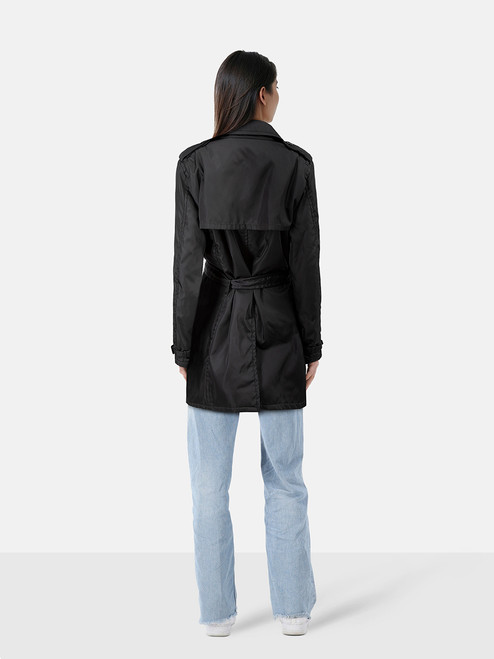 Prada Black Double Breasted Trench Coat
