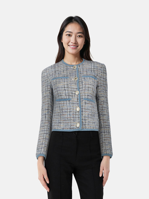 Veronica Beard Blue Tweed Darla Jacket