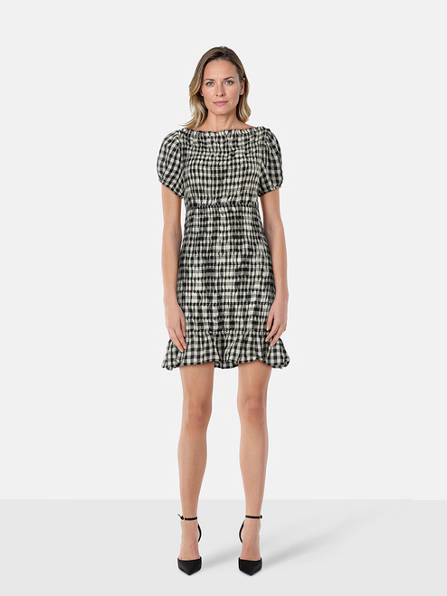 DÔEN Black & White Marilyn Gingham Rizzo Dress DÔEN Black & White Marilyn Gingham Rizzo Dress