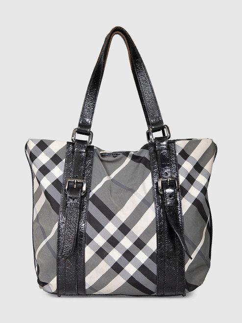 Burberry Grey Nova Check Tote Bag